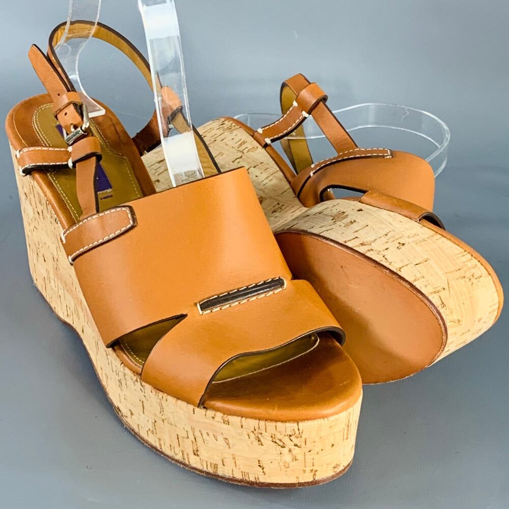 Ralph Lauren Size 10 Tan Beige Leather Slingback … - image 5